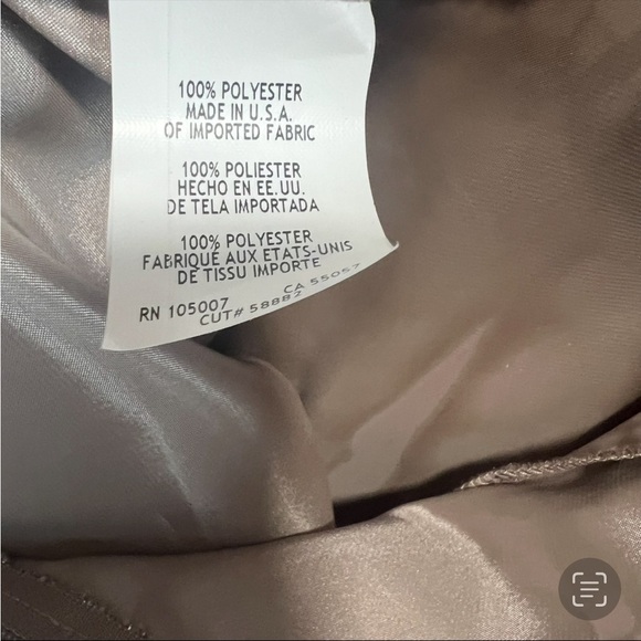 Marina Dress Scalloped Edges with Lace Overlay, Taupe, New with Tags - Picture 6 of 7